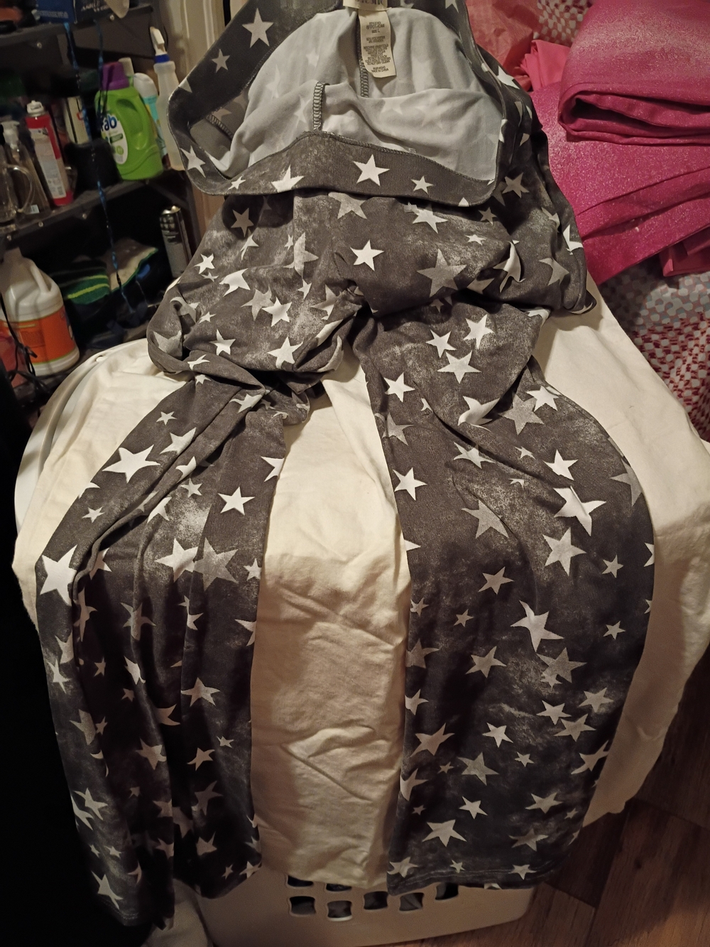 shosho Gray Star Pattern Leggings.Sz L